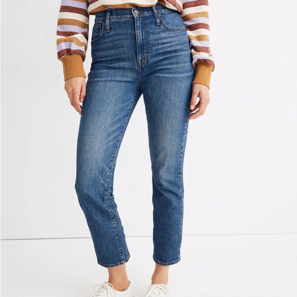 Madewell Classic Straight High Rise Stretch Jeans Coldbrook Wash Women's Size 24 - Picture 1 of 13